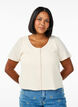 Jersey cardigan med korte ermer, Vanilje, Model image number 0