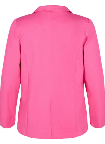Enkel blazer med knapp og pyntelommer, Shocking Pink, Packshot image number 1