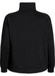 Sweat cardigan med h&oslash;y krage og glidel&aring;s, Svart, Packshot image number 1