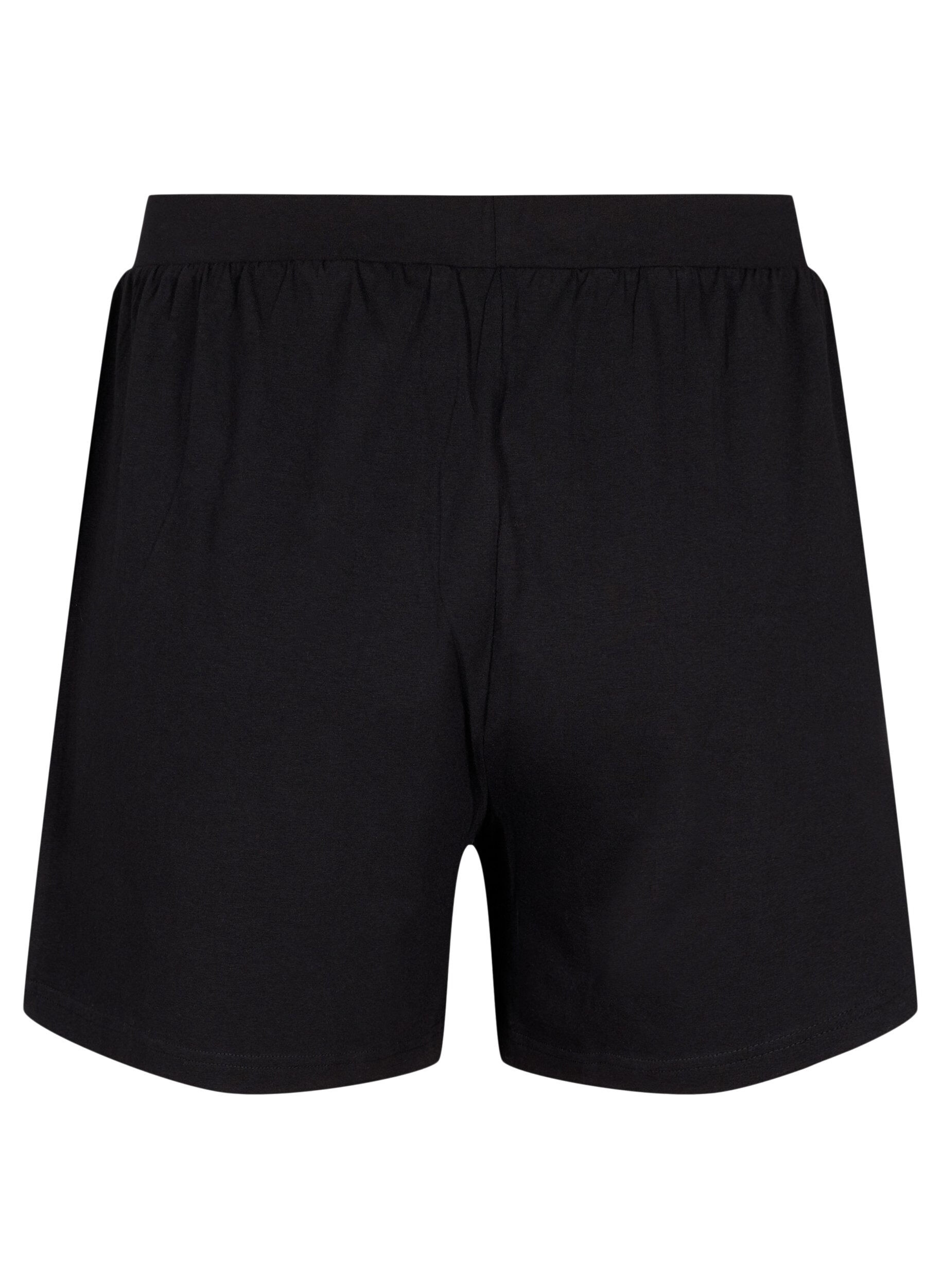 Zizzi L&oslash;se shorts i en bomullsmiks, Svart, Packshot image number 1