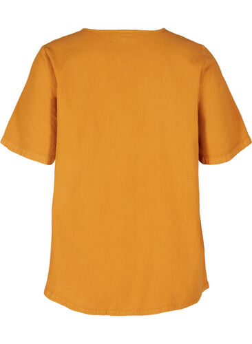 Kortermet bomullsbluse, Buckthorn Brown, Packshot image number 1