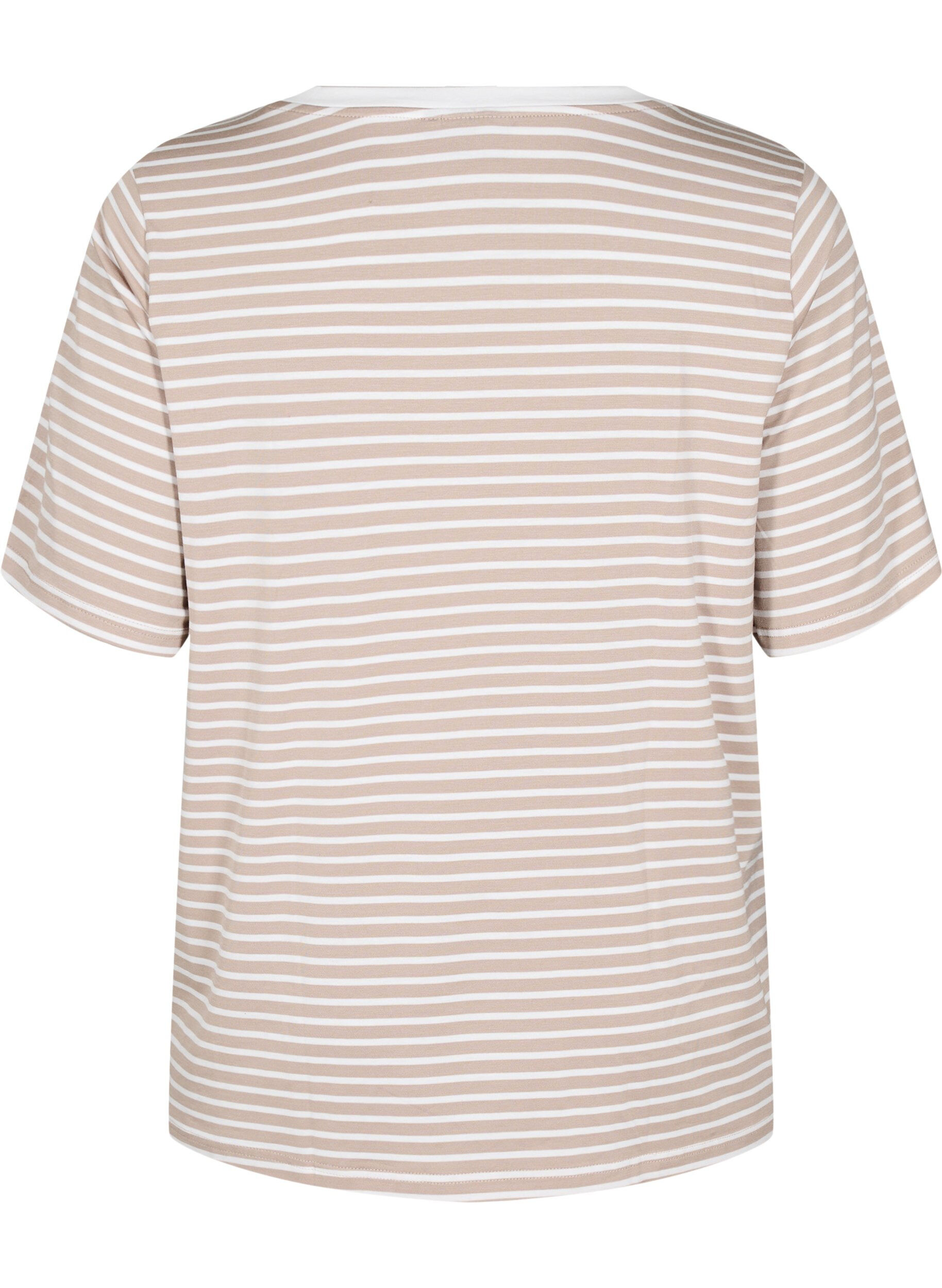 ZizziT-skjorte med TENCEL&trade; Lyocell og striper, Beige, Packshot image number 1