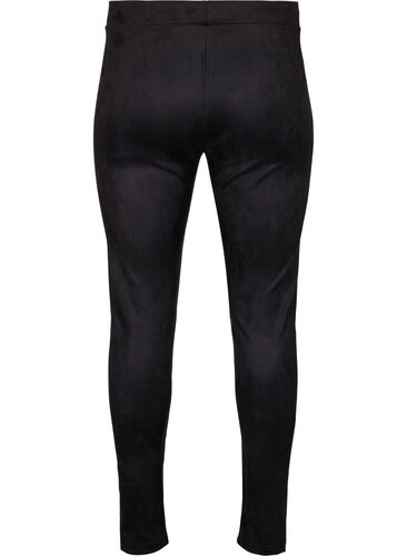 Tights i imitert semsket skinn, Black, Packshot image number 1