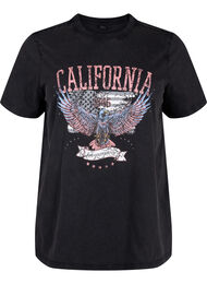 Økologisk bomullsskjorte med Eagle-motiv, Grey California