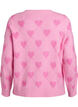 Cardigan med hjerter og gyldne knapper, Rosa, Packshot image number 1
