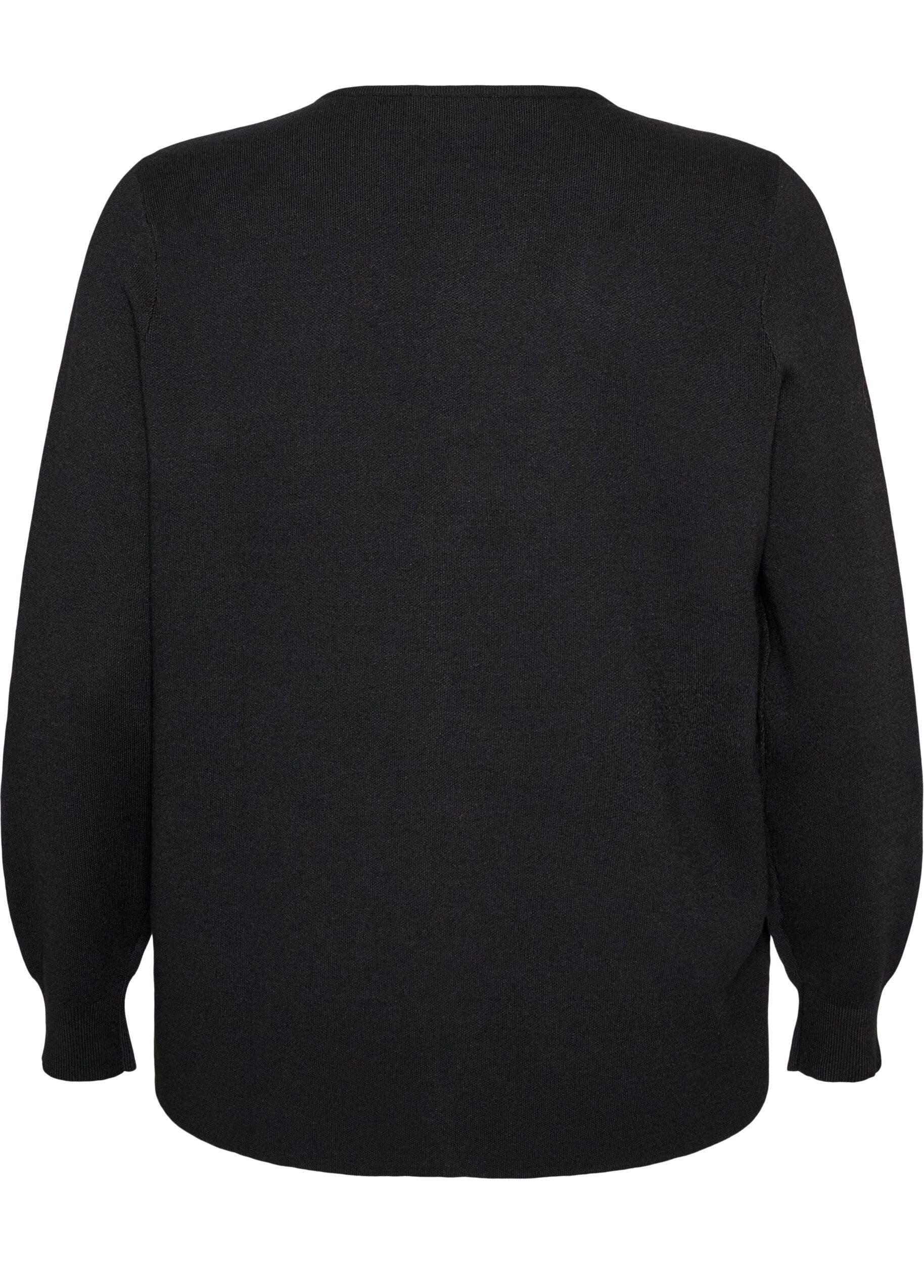 ZizziCardigan med toveis glidel&aring;s, Svart, Packshot image number 1