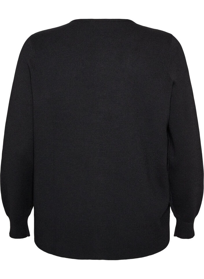 Cardigan med toveis glidel&aring;s, Svart, Packshot image number 1