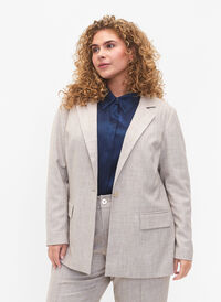 Melert blazer med knappelukking, String, Model