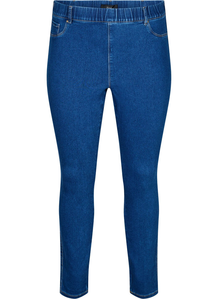 Jeggings med h&oslash;y midje, Bl&aring;, Packshot image number 0