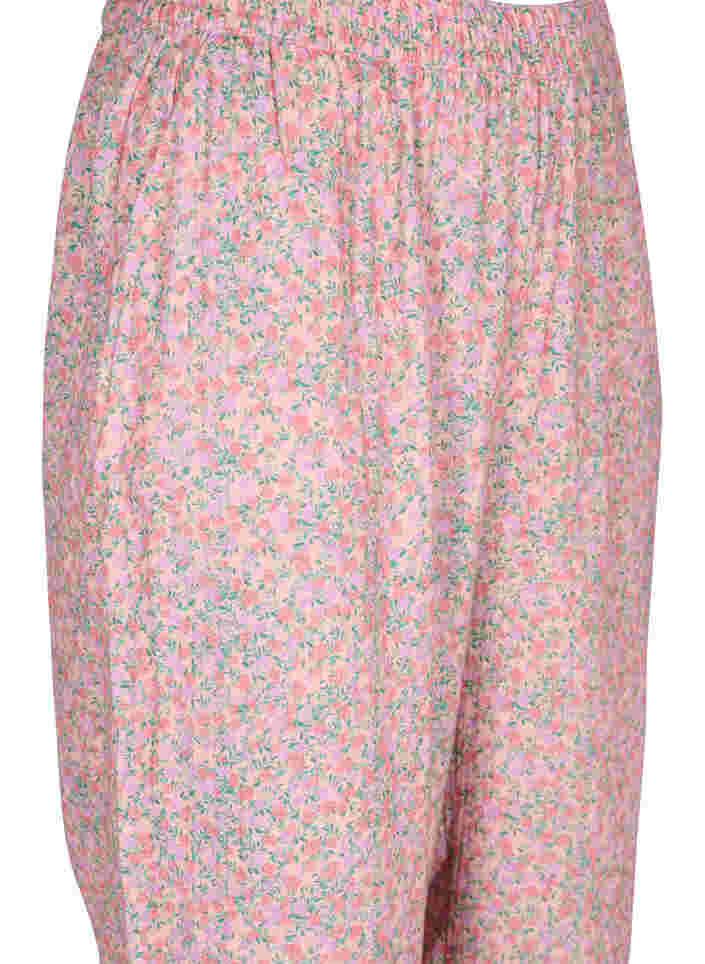 Pysjamasbukser i bomull med blomstermønster, Powder Pink, Packshot image number 2