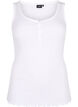 Ribbestrikket tanktopp med knapper, Bright White, Packshot image number 0