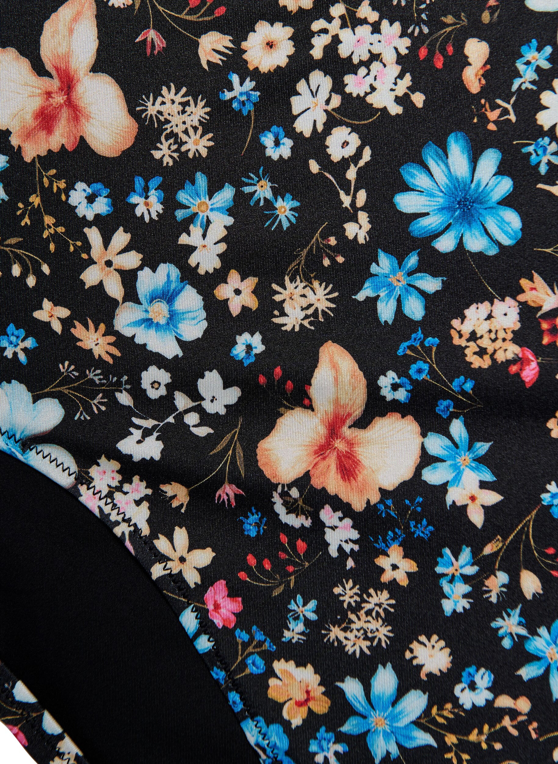 ZizziH&oslash;y midje bikinitruse med blomsterm&oslash;nster, Bl&aring;, Packshot image number 2