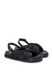Sandal med bred passform og knutedetaljer, Svart, Packshot image number 1