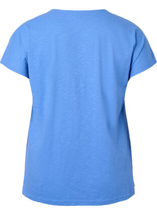 T-skjorte i bomull med mønsterdetalj, Ultramarine C Leaf, Packshot image number 1