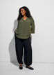 Bluse med 3/4 ermer, Gr&oslash;nn, Model image number 1