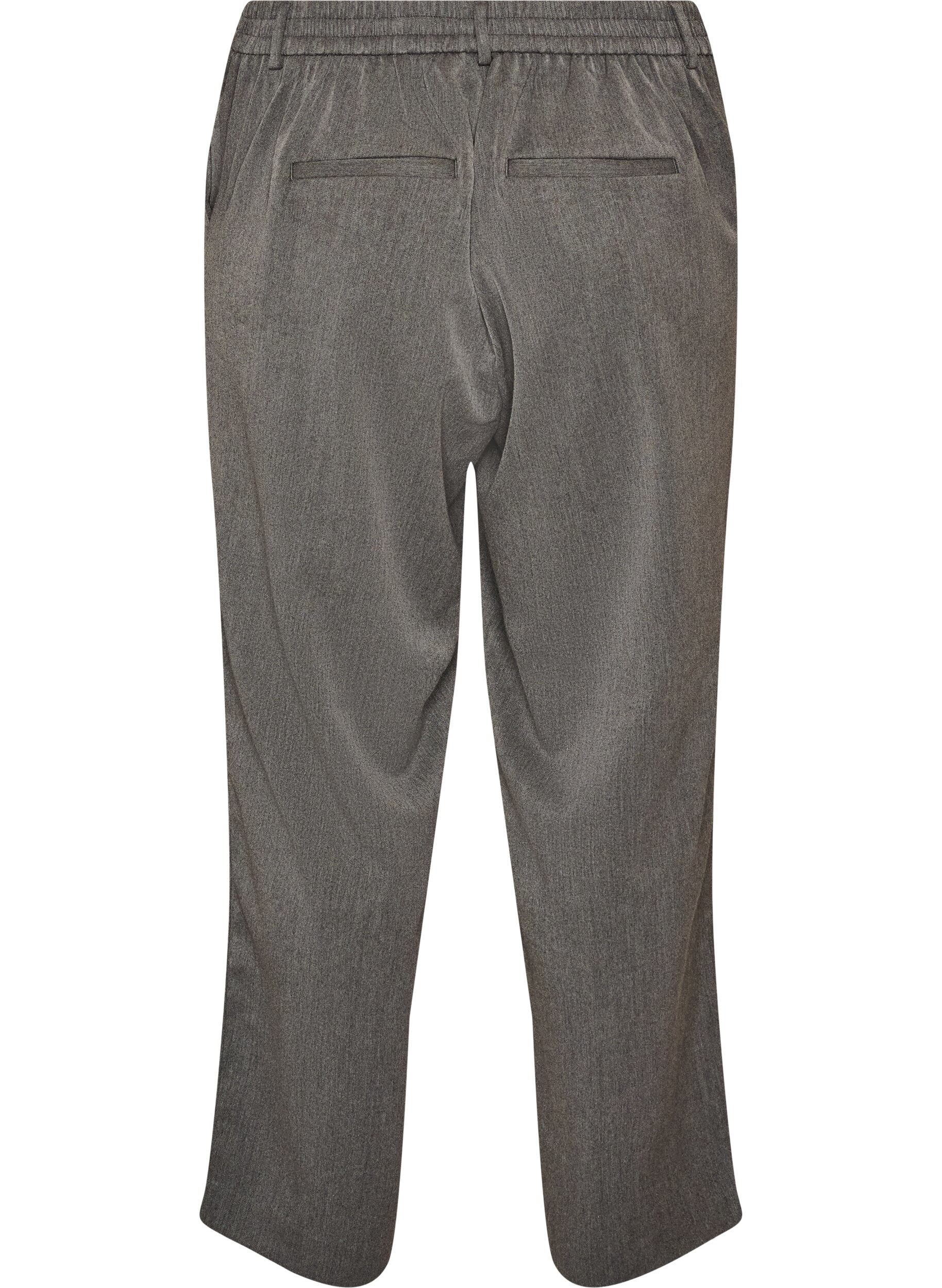 ZizziDressbukse med h&oslash;y midje og straight fit, Gr&aring;, Packshot image number 1
