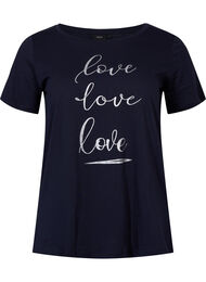 Kortermet T-skjorte med trykk, Night Sky Love Love