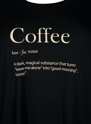 Kortermet natt t-skjorte i viskose, Black Coffee, Packshot image number 2