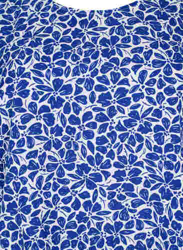 Bluse med puffermer, White/Blue Ditsy, Packshot image number 2