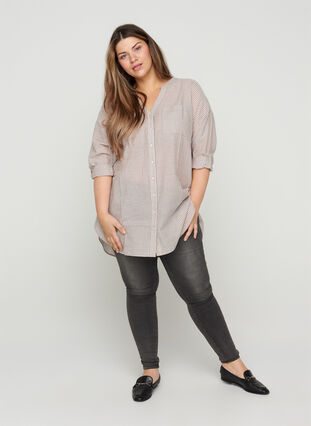 Stripete skjorte i 100% bomull, Quail Stripe, Model image number 2