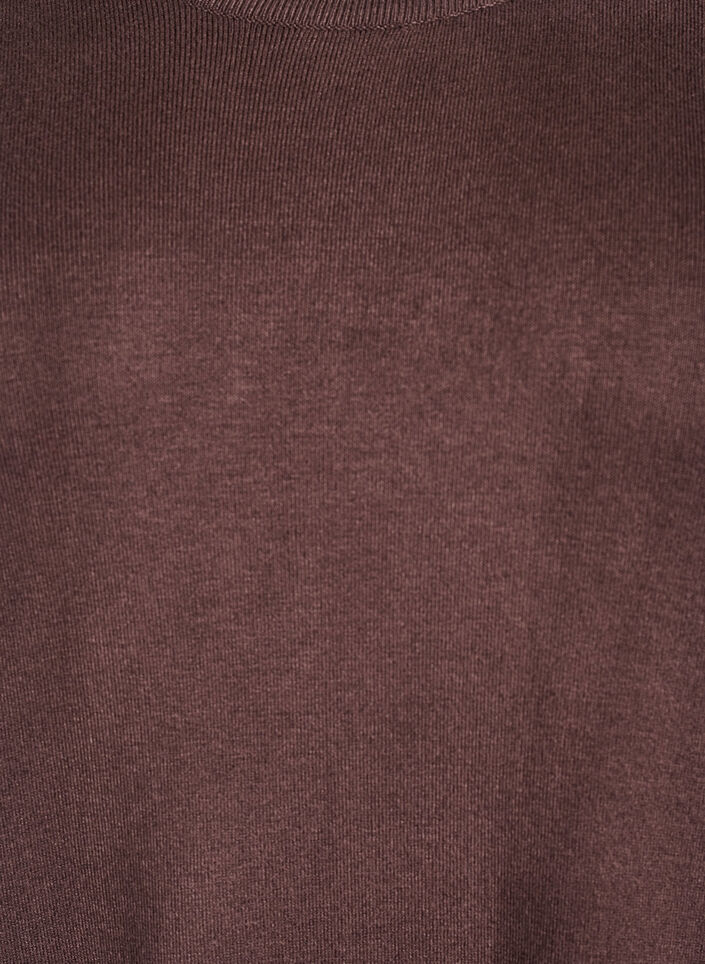 Knelang strikkekjole med korte ermer, Brun, Packshot image number 2