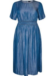 Midikjole i plagg i denim med elastisk midje, Bl&aring;