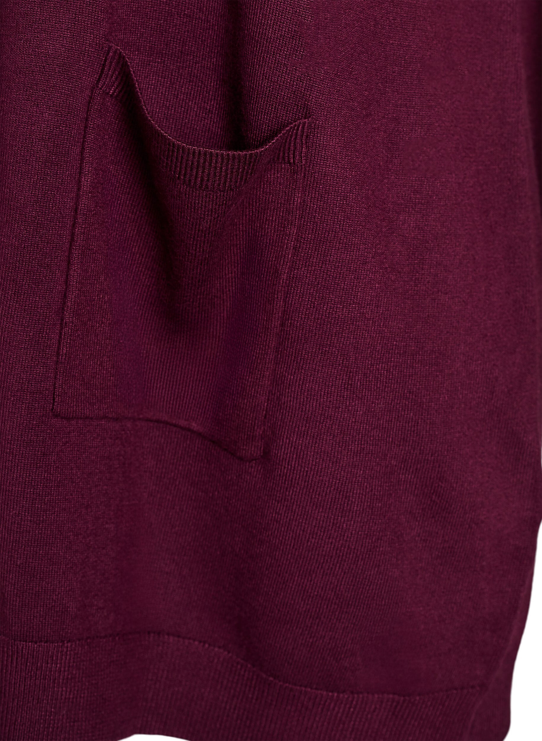 ZizziLang, strikket cardigan i en viskoseblanding, R&oslash;d, Packshot image number 2