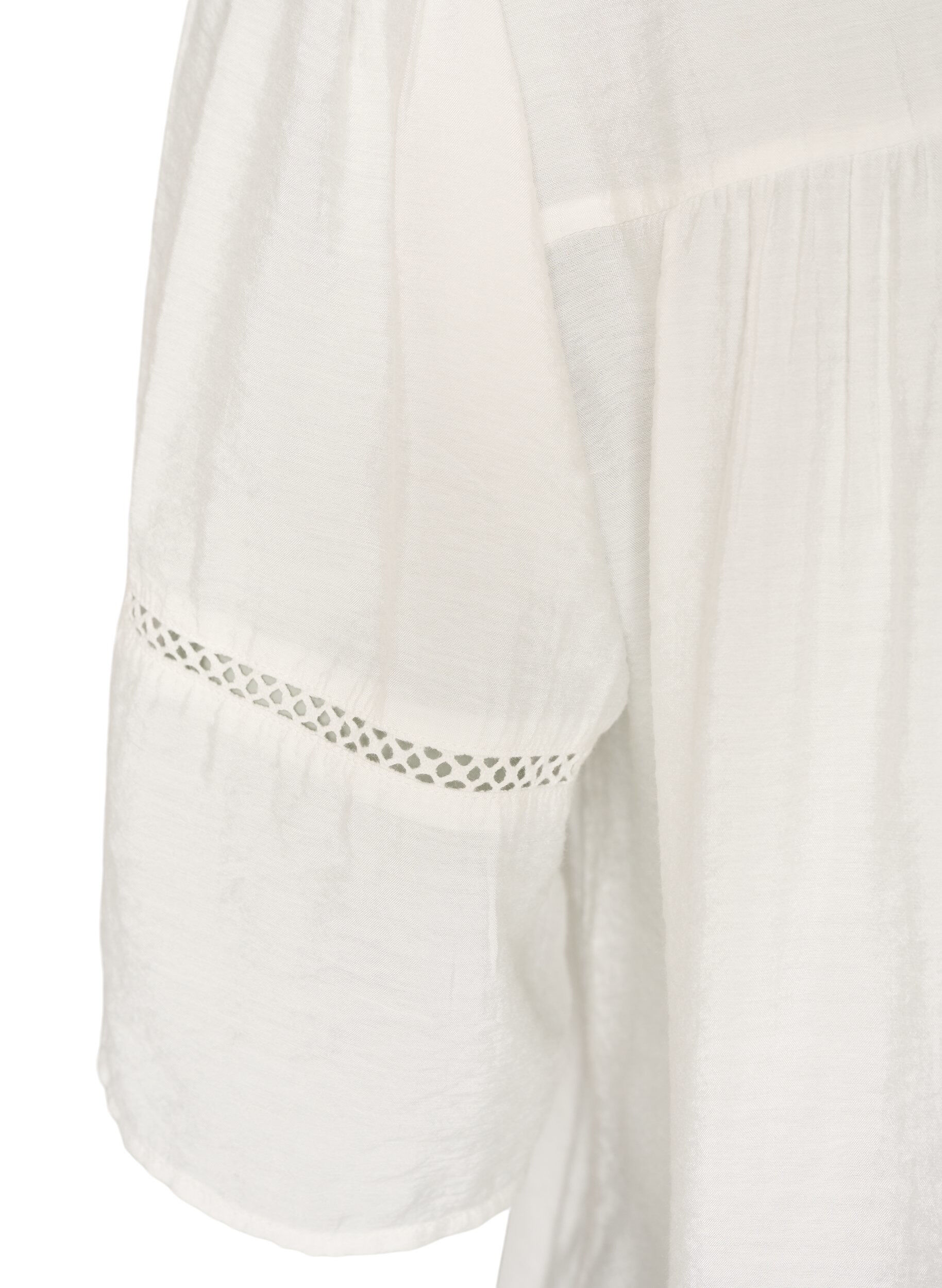 ZizziViskosebluse med legg og ballongeffekt, Vanilje, Packshot image number 3