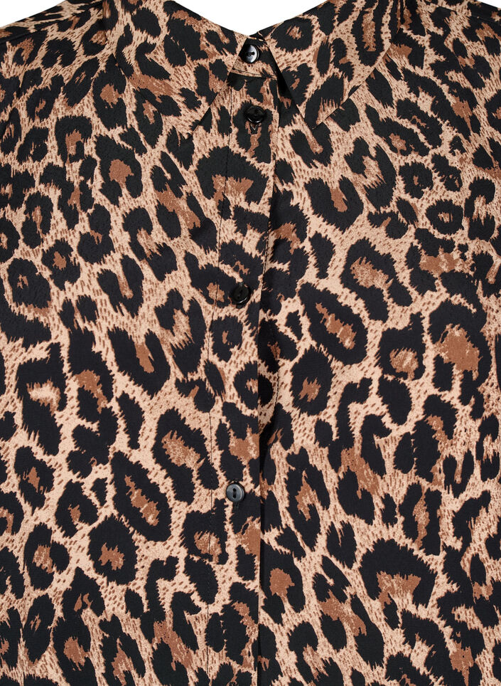 Leopardmønstret skjorte, Brun, Packshot image number 2