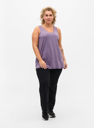 Treningstopp med V-hals, Purple Sage, Model image number 2