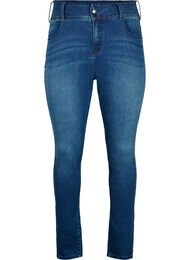 Super slanke Bea-jeans med ekstra høy midje, Blue denim
