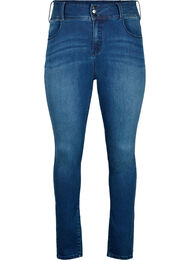 Super slanke Bea-jeans med ekstra høy midje, Blue denim