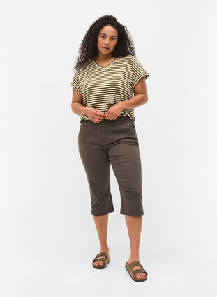 Stripete T-skjorte i bomull, Ivy Green Y/D, Model image number 2