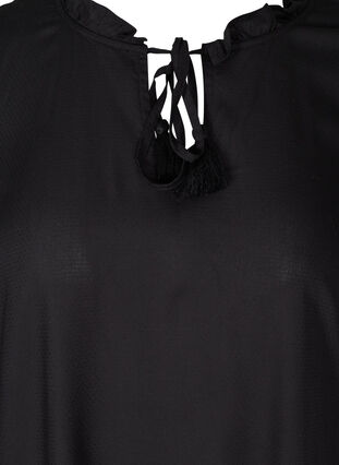Kjole i viskose med knyting, Black, Packshot image number 2