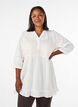 Tunika med broderidetaljer i maljer og 3/4 ermer, Vanilje, Model image number 0