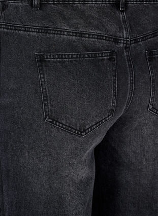 Zizzi Straight fit jeans med rhinesteiner og høy midje, Grå, Packshot image number 3