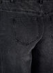 Straight fit jeans med rhinesteiner og høy midje, Grå, Packshot image number 3
