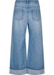 Jeans med vide ben og oppbrett, Blå, Packshot image number 1