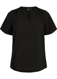 Bluse med korte ermer og V-hals (GRS)