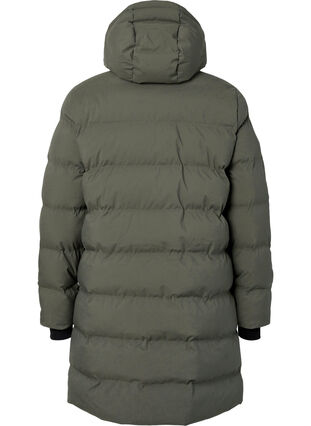 Pufferjakke med hette og lommer, Beluga, Packshot image number 1