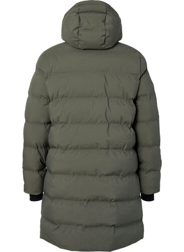 Pufferjakke med hette og lommer, Beluga, Packshot image number 1