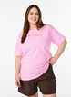 Sporty t-skjorte i &oslash;kologisk bomull, Rosa, Model image number 0