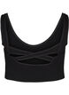 Ensfarget sports-BH med en krysset rygg, Black, Packshot image number 1