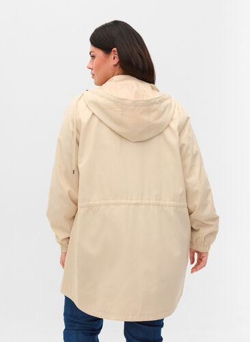 Lang parkas med hette, Birch, Model image number 1