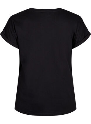 T-skjorte i økologisk bomull med gulltrykk, Black W. Free, Packshot image number 1