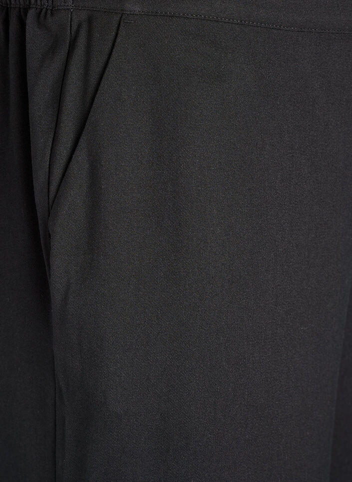 Bukser med vide ben og høy midje, Svart, Packshot image number 2