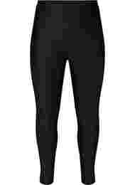 Skinnende leggings med 7/8-lengde og baklommer, Black