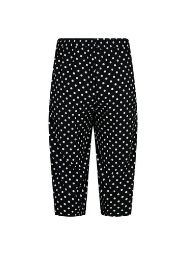 Culottebukser med mønster, Black w. Dots, Packshot image number 1