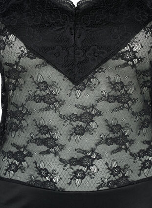 Bodystocking med blonder, Black, Packshot image number 2