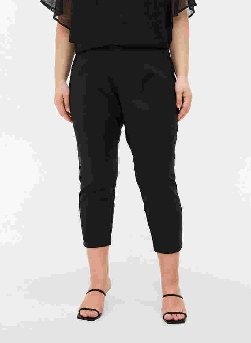 Klassiske bukser med ankellengde, Black, Model image number 2